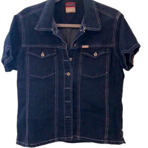 Bluenotes Boxy Rugged Denim Plain Jean Shirt Size  M